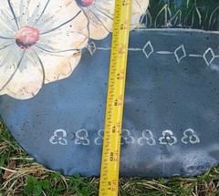 Vtg Handpainted Signed Metal Enamel Toleware Flower Floral Wall Hanging 21″x22″