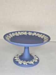 Vintage Wedgwood Blue Jasperware Compote/pedestal dish