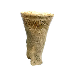 300 BC Ancient Roman Terracotta Drinking Rhyton Ceramic Artifact Intact Pottery