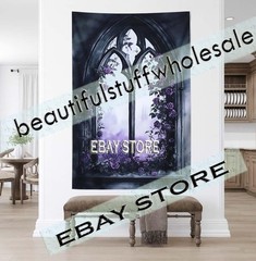 Haunted Arch Wall Hanging Tapestry Gothic Fantasy Forest 39X59 in