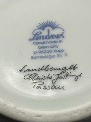 Christa Gottinger Lindner Porcelain Cup Hand-Painted Passau Germany MCM Signed