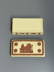 Vtg Wedgwood Collector Society Jasperware Yellow Primrose Trinket Box Terracotta