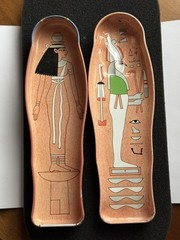 Vintage Egyptian Sarcophagus Tin Box British Museum Souvenir for Archaeologist Y