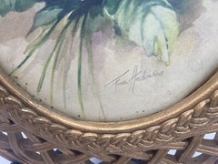 Homco Gold Lattice Frame Fran Anderson Vintage Floral Print Cottagecore Frame