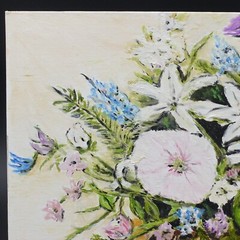 Bluebonnets Amateur Still Life Floral Oil Painting Unframed Signed M Norman 2018