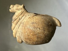 INCREDIBLE PRE-COLUMBIAN IMPERIAL CANOPA CONOPA LLAMA EFFIGY CONTAINER FROM PERU