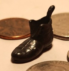 VICTORIAN BOOT charm vtg goth metal black shoe bracelet pendant jewelry