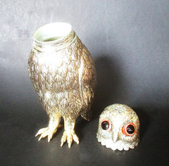 VINTAGE EDWARDIAN E.P. SILVER OWL SHAKER 2 – GERMANY