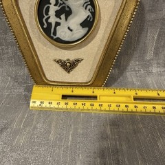 Vtg LIMOGES CAMEO 2 Greco Roman Florentine Gold Frame SUNGOTT ART STUDIOS France