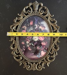 This Is A Set/ 2 VTG Italian Floral Wall Hanging Ornate Brass Frame Convex Glass