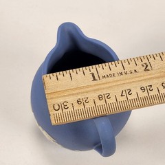 VTG Wedgwood Blue Jasperware Miniature Pitcher Creamer Neoclassical Trees 2.5″