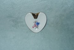 Vintage Cottier Freres Switzerland Floral Heart-Shaped Miniature China Dish-RARE