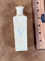 Wedgwood Jasperware Primrose Yellow & White Prunus 5-1/4″ Square Bud Vase