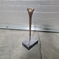 Vintage Dolbi Cashier Brass Marble Sculpture Modernist Hollywood Regency