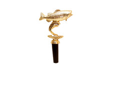 METAL GOLD BASS FISH TROPHY FOR A BEER TAP HANDLE