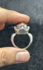 Rare Islamic Sliver Ring From Afghanistan With Islamic Writing Carnelian Stone