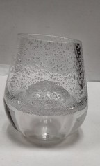 Hand Blown art glass Bulicante / controlled bubble oil candle / bud vase / Paper