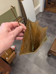 PAIR! Vintage Brass Tole Florentine Umbrella Wall Pocket