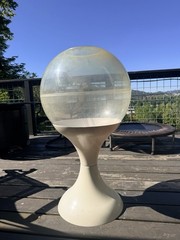 Vintage MCM Dome Terrarium Planter with Retro hour glass Base Atomic Era No Lid