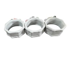 Vintage Unbranded Ceramic Napkin Rings Holders Pastel Flowers Made in China 10ct