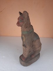 RARE ANCIENT EGYPTIAN ANTIQUITIES Egyptian Mummy Bastet Statue Cat Figure