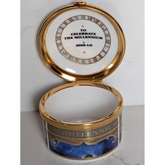 Royal Worcester Millennium 2000 Trinket Box Celestial Constellation Blue Gold