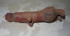 A RARE 13 to 15th Century Pre-Columbian Pottery in the form of a Footed Phallic