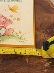 Vintage 1982 Care Bear Wooden Picture Made In USA Cheer Bear