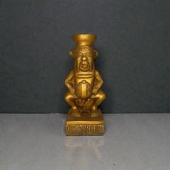 Ancient Egyptian God Bes Protective Statue Bronze Tone Home Decor Artifact