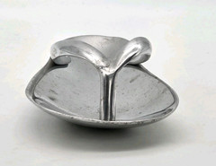 Flip Flop Sandal Trinket Dish Cast Aluminum Silver Color Beach Decor