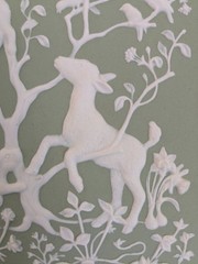 Green Wedgwood Jasperware Parian Porcelain Wall Plaque Flora and Fauna FRAMED