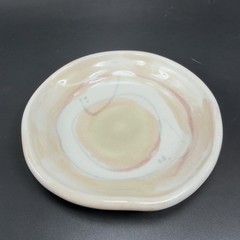 Vintage Hand Made Studio Art Pottery Trinket Dish Plate Artist Signed Stoneware