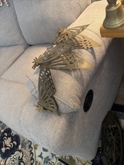 Vintage Brass Set of 3 Butterflies Wall Or Sitting Decor Metal Art