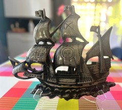 Vintage Cast Aluminum Ship wall hanging-Japan