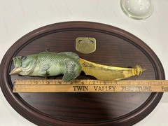 Cool & Very Rare Franklin Mint Largemouth Bass Collector Knife w/ Display AS IS