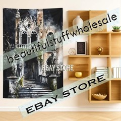 Gothic Gate Wall Hanging Tapestry Haunted Fantasy 39X59 in