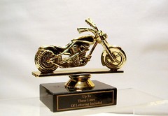 MOTORCYCLE TROPHY, BIKE AWARD, MOTORCYCLE SHOW CHOPPER WHEEL DOWN