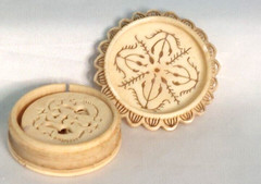 Antique Napoleonic Prisoner Of War Pierced Box & Card Suite Counters Celluloid?