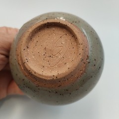 Miniature Studio Art Pottery Yarn Bowl 2″ Signed Drip Glaze Small Holder Ring