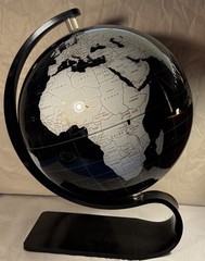 Replogle Black Lucite Globe 12” Modernist Desk Table Globe Sculptural Base
