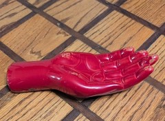 Ceramic Sculpture Red Hand And Wrist Trinket Dish” Caught Red-handed”