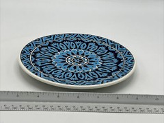 Nassos Keramik Ceramic Wall Plate Handmade Rodos Hellas Greece Round 7 1/2″