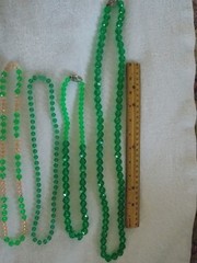 Lot Of 6 Vintage Green Beaded Necklace