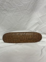VTG Rongorongo Oval Tablet Easter Island Original Wood Carved Glyphs Display