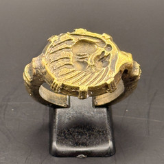 Large ancient Roman Ring bronze ring with decorated engraved bezel Antique Ring