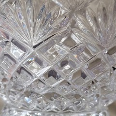 Vintage Shell Fan Pattern 24% Lead Crystal Bowl Imperial Glass Company