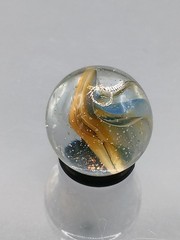 .59″ Vintage Cat Eye Hybrid Sparkler Marble- Akro Master Marble King Vitro – J63