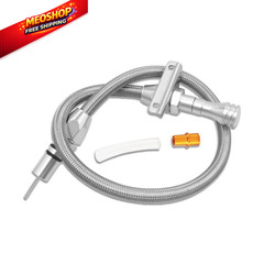 Aflle Racing Stainless Steel Flexible Transmission Dipstick Fits GM Silver