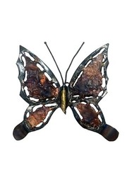 3 Vintage Home Interior Metal Brass Copper Tin Butterflies Wall Decor