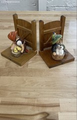 Hummel Goebel Bookends Vintage Western Germany Barnyard Hero Chick Girl Set of 2